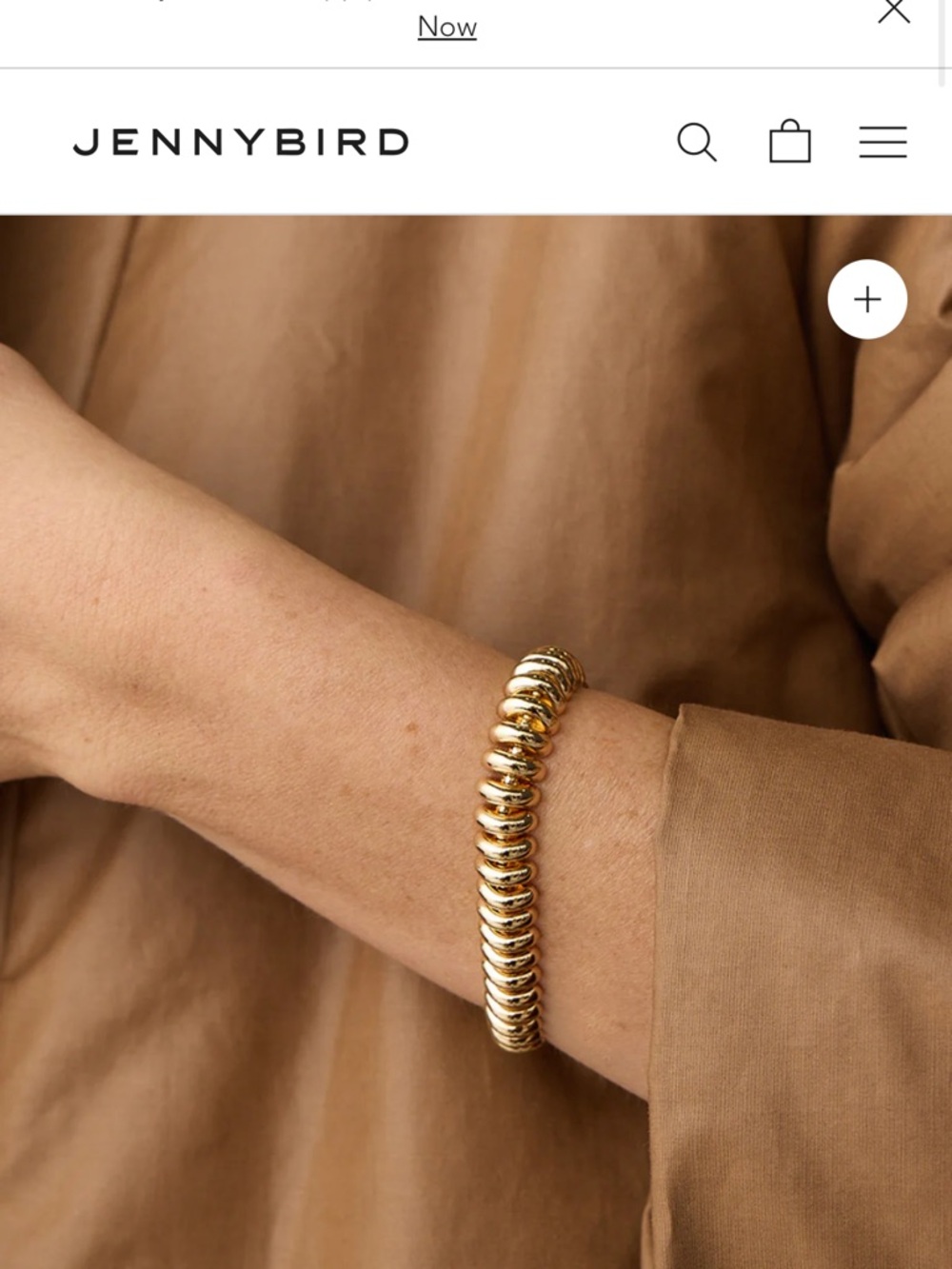 Jenny Bird Polished Gold Coil Stretch Bracelet